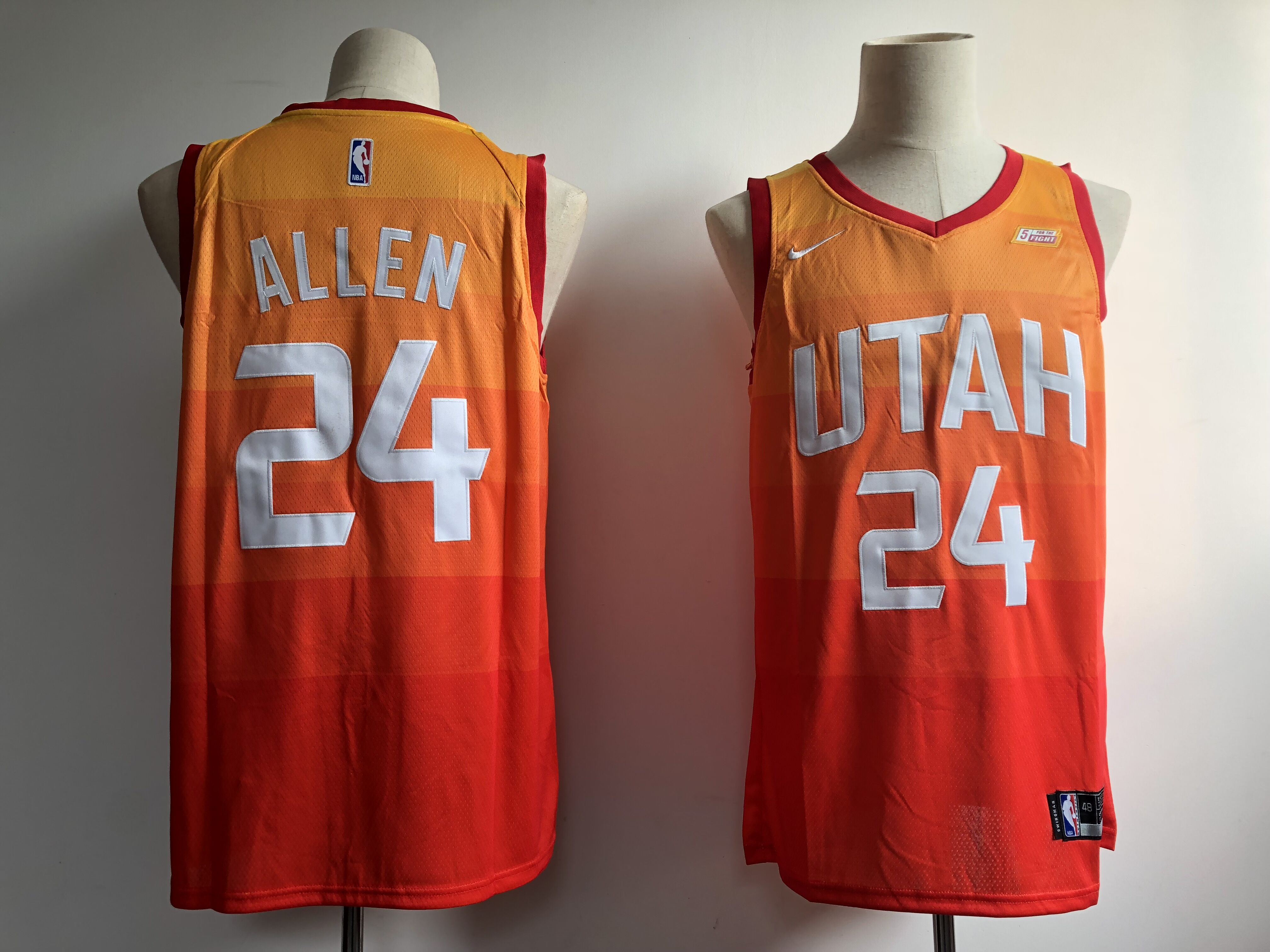 Men Utah Jazz 24 Allen Orange City Edition Game Nike NBA Jerseys